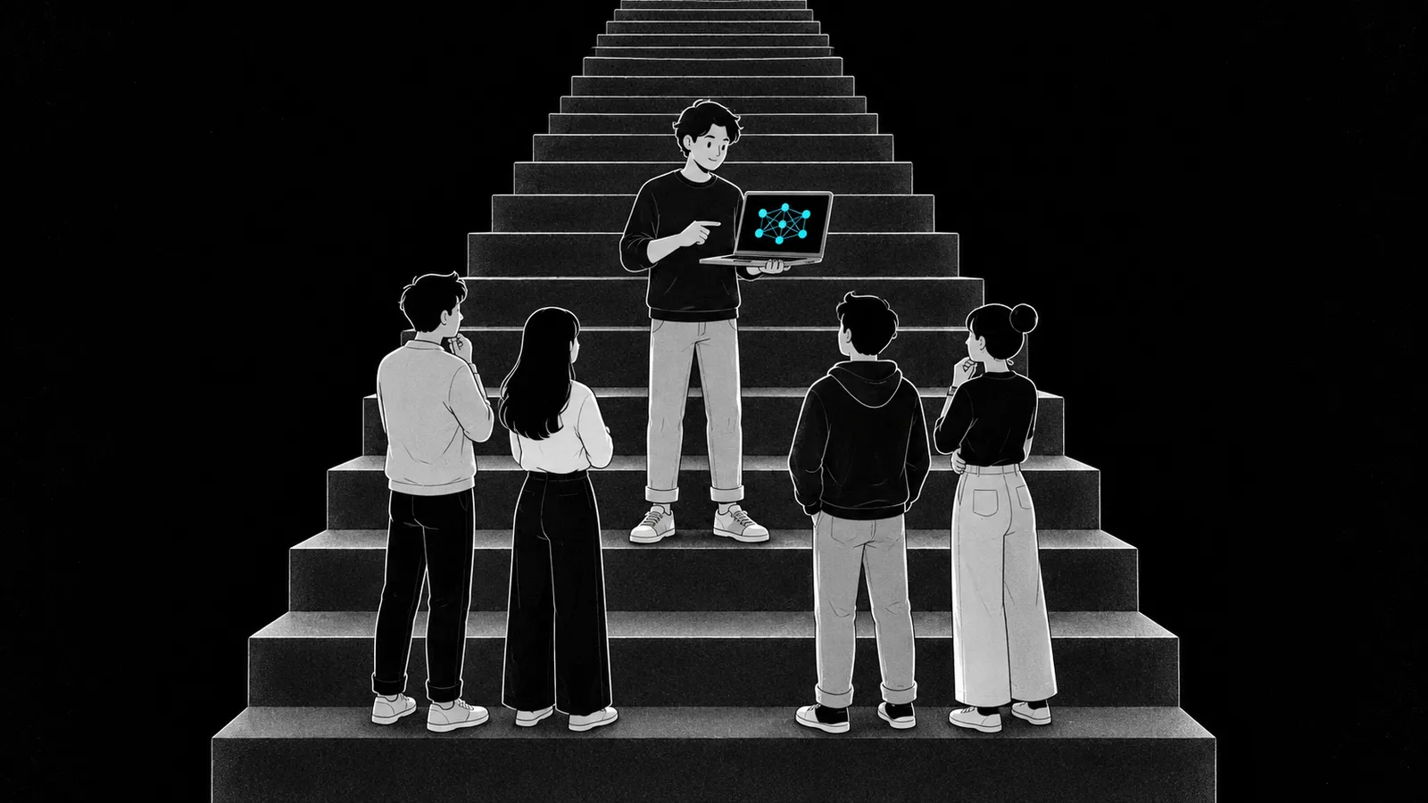 Positioning Leading Learner, Cara Ngajar AI walau Kamu Belum Ahli dan Cuma Selangkah di Depan Audiens